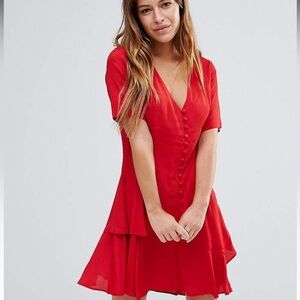 ASOS red tea dress